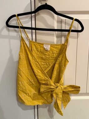 Harper Yellow Wrap Tie-Front Tank Top